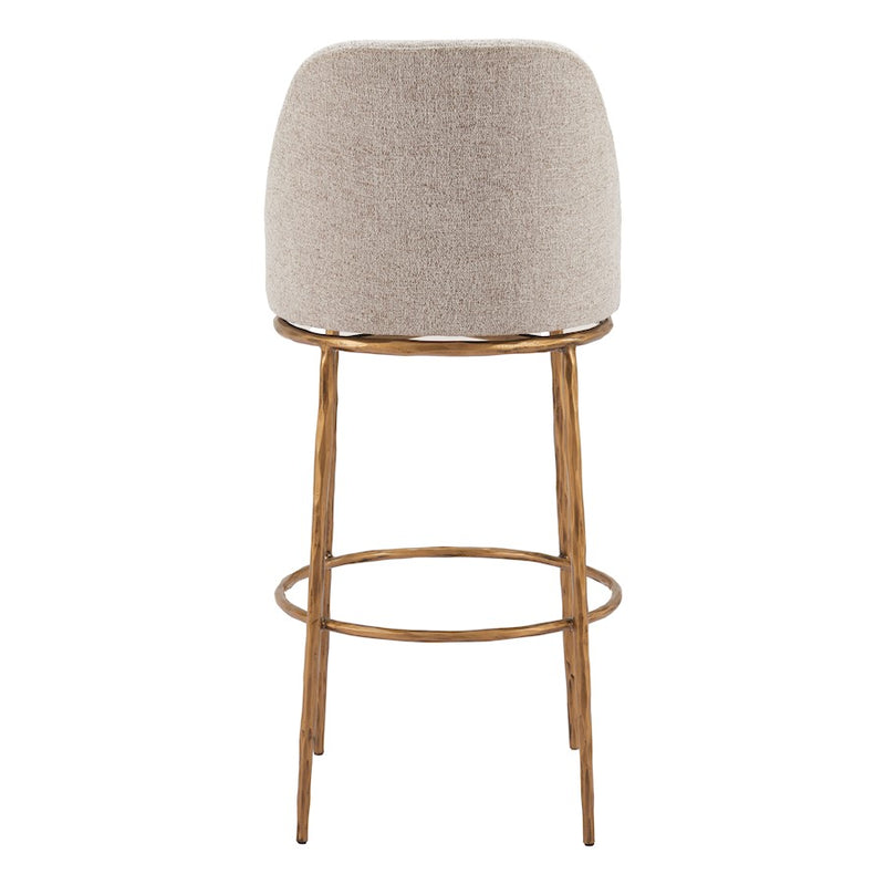 Zuo Modern Nordhavn Swivel BarStool, Beige/Gold