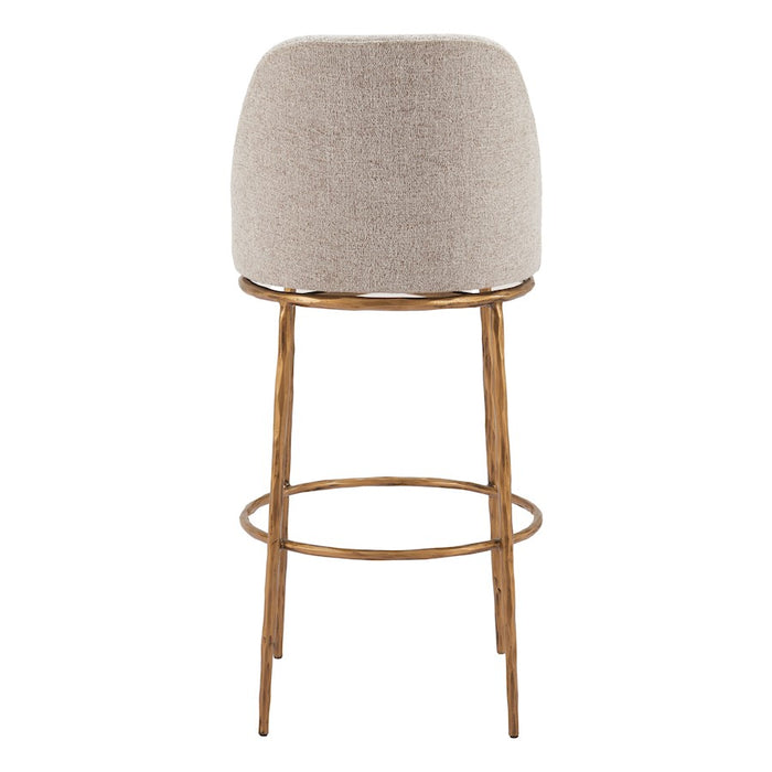 Zuo Modern Nordhavn Swivel BarStool, Beige/Gold