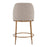 Zuo Modern Nordhavn Swivel Counter Stool, Beige/Gold