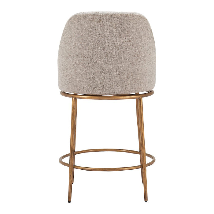 Zuo Modern Nordhavn Swivel Counter Stool, Beige/Gold