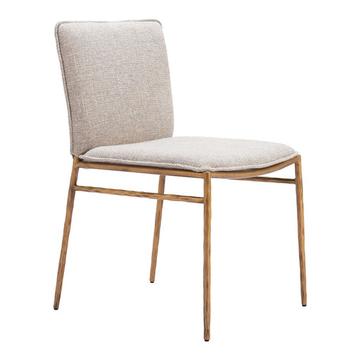 Zuo Modern Nordvest Dining Chair, Beige/Gold - 110275