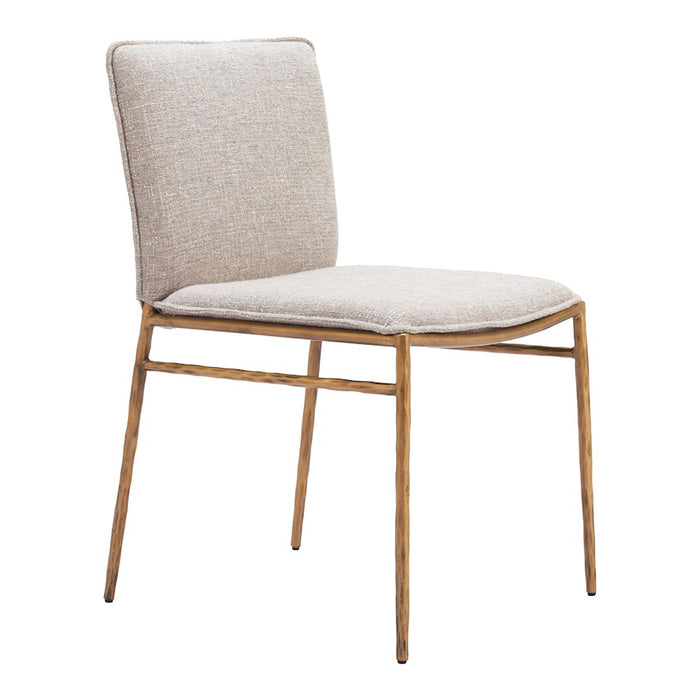 Zuo Modern Nordvest Dining Chair, Beige/Gold - 110275