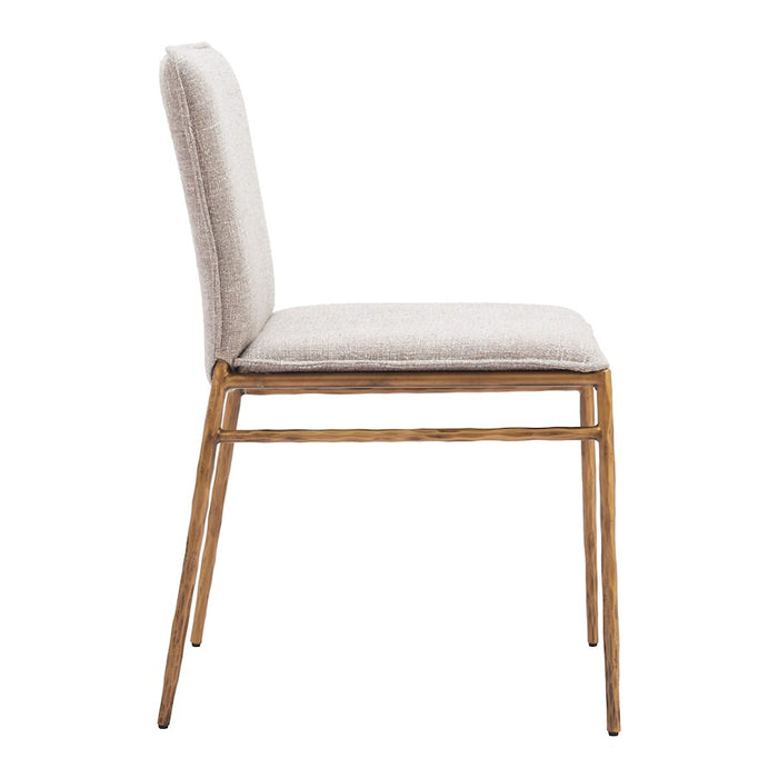 Zuo Modern Nordvest Dining Chair, Beige/Gold