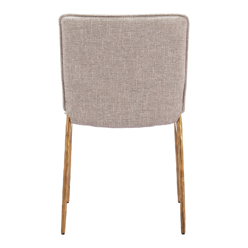 Zuo Modern Nordvest Dining Chair, Beige/Gold