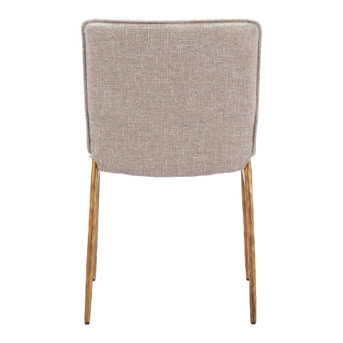 Zuo Modern Nordvest Dining Chair, Beige/Gold