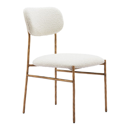 Zuo Modern Sydhavnen Dining Chair, Cream/Gold