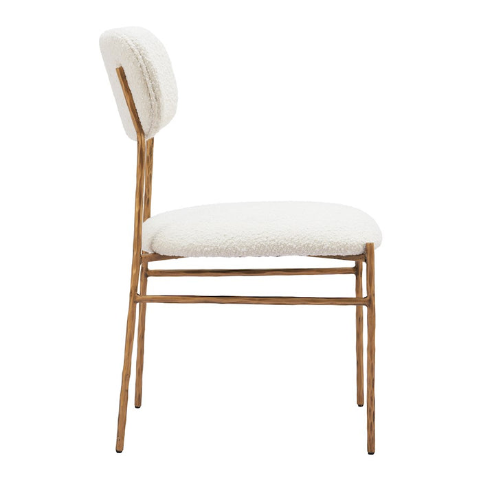 Zuo Modern Sydhavnen Dining Chair, Cream/Gold