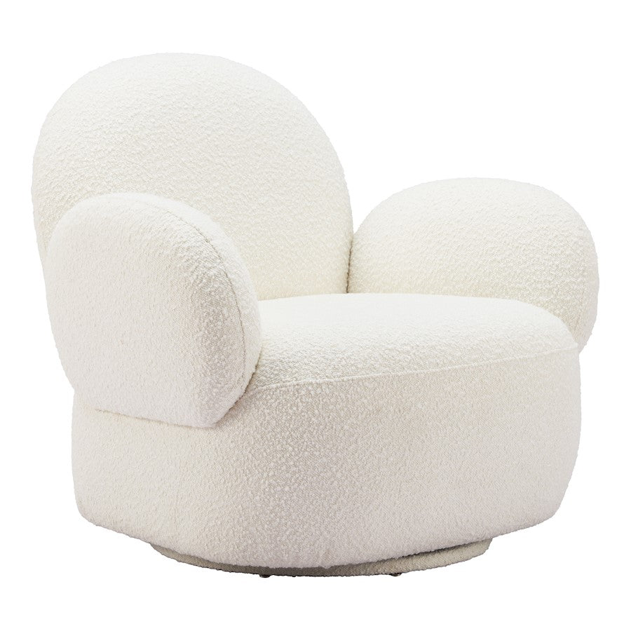 Zuo Modern Pilka Swivel Chair, White - 110280