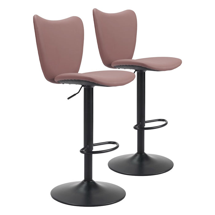Zuo Modern Elevate BarStool Set of 2, Brown - 110285