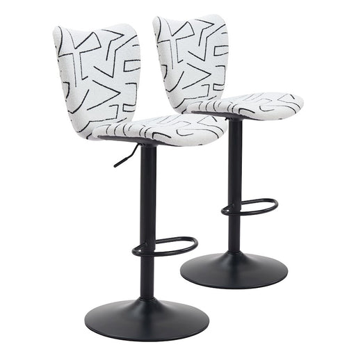 Zuo Modern Elevate BarStool Set of 2, White - 110286