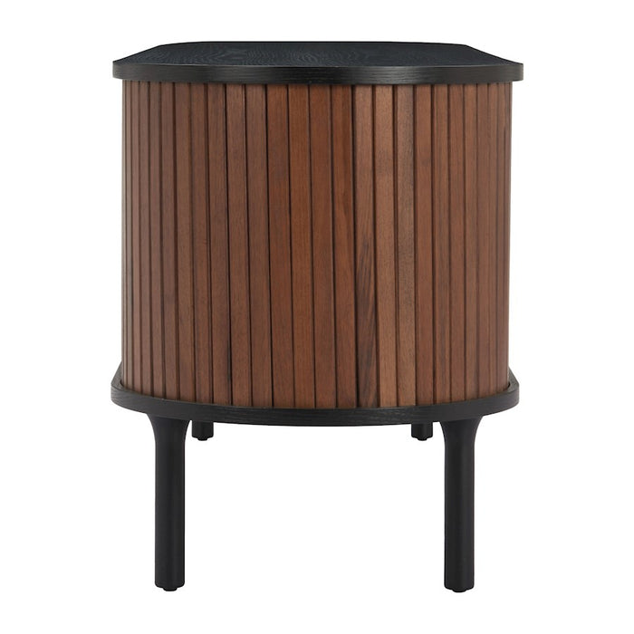 Zuo Modern Koriana Entertainment Stand, Black/Walnut