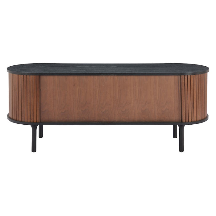 Zuo Modern Koriana Entertainment Stand, Black/Walnut