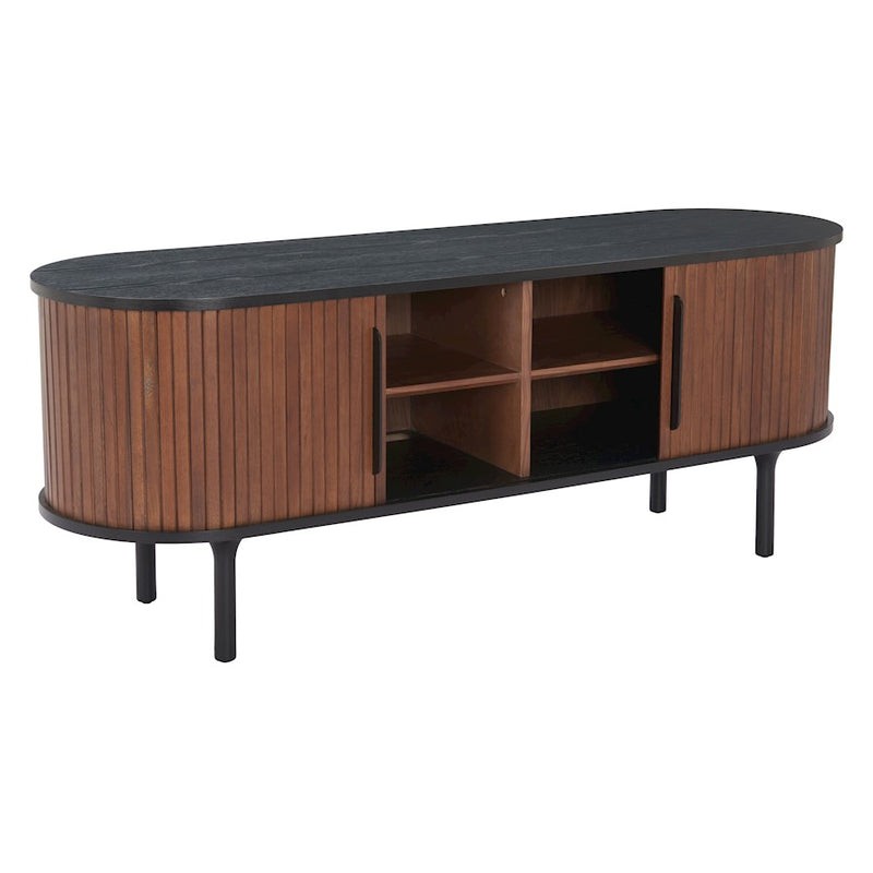 Zuo Modern Koriana Entertainment Stand, Black/Walnut