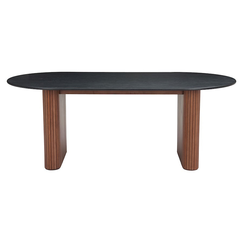 Zuo Modern Lassig Dining Table, Black/Walnut