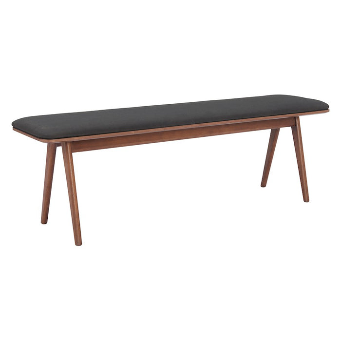 Zuo Modern Kazwali Bench, Black/Walnut - 110301