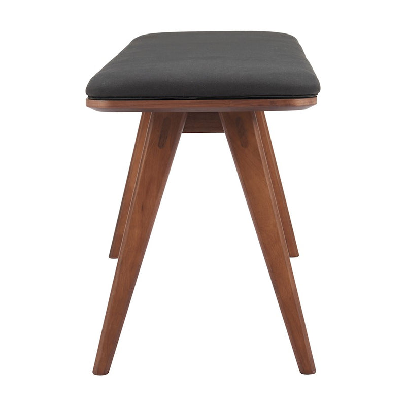 Zuo Modern Kazwali Bench, Black/Walnut