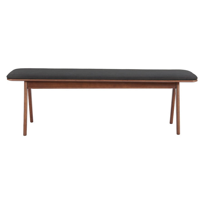 Zuo Modern Kazwali Bench, Black/Walnut