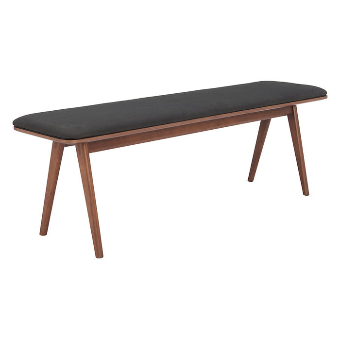 Zuo Modern Kazwali Bench, Black/Walnut