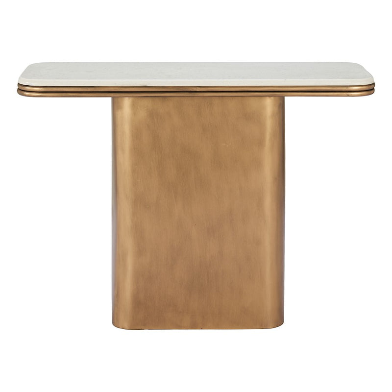 Zuo Modern Cher Console Table, White/Brass