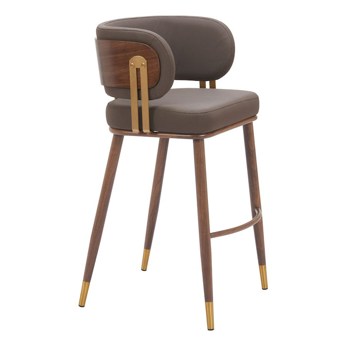 Zuo Modern Brew BarStool, Brown/Walnut