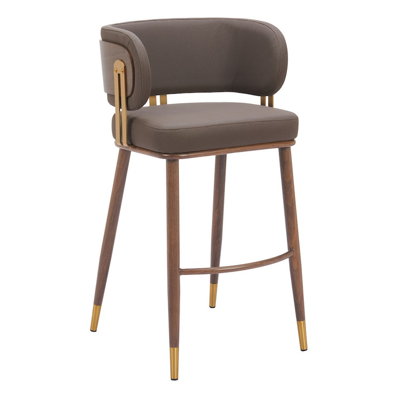 Zuo Modern Brew BarStool, Brown/Walnut
