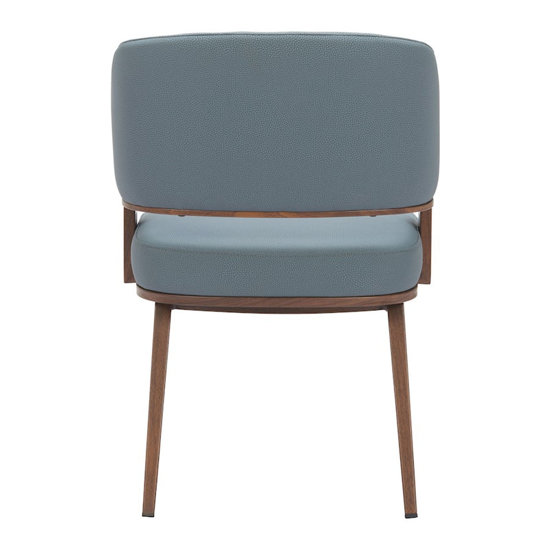 Zuo Modern Poise Dining Chair, Azure Gray/Walnut