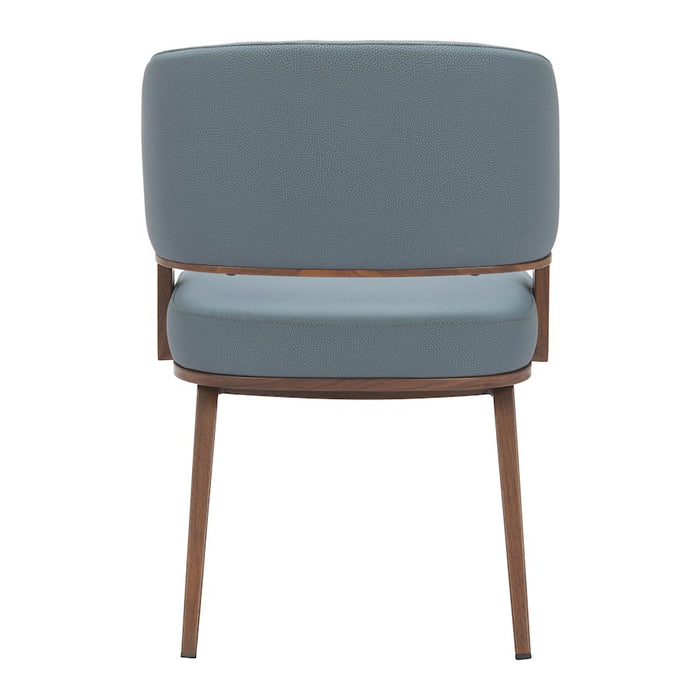 Zuo Modern Poise Dining Chair, Azure Gray/Walnut