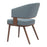Zuo Modern Poise Dining Chair, Azure Gray/Walnut