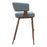 Zuo Modern Poise BarStool, Azure Gray/Walnut