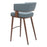 Zuo Modern Poise BarStool, Azure Gray/Walnut