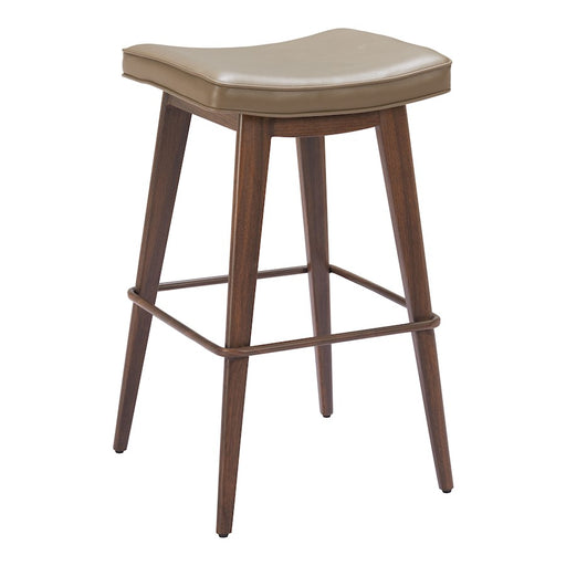 Zuo Modern Divat BarStool Set of 2, Taupe/Walnut