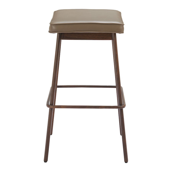 Zuo Modern Divat BarStool Set of 2, Taupe/Walnut