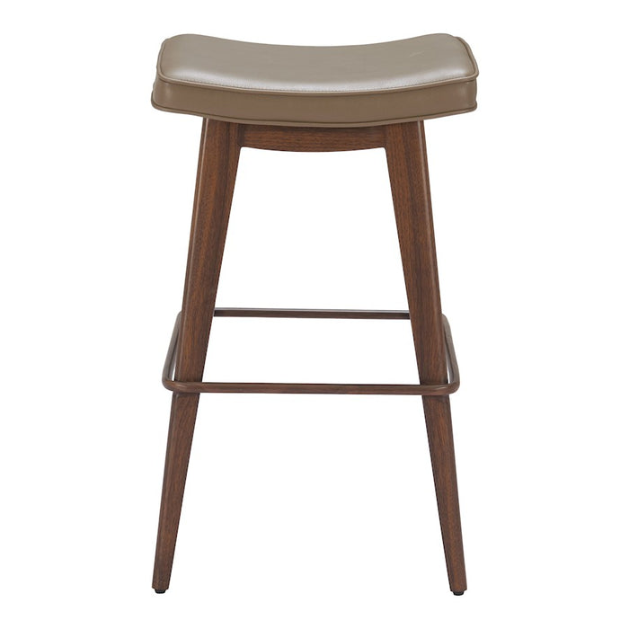 Zuo Modern Divat BarStool Set of 2, Taupe/Walnut