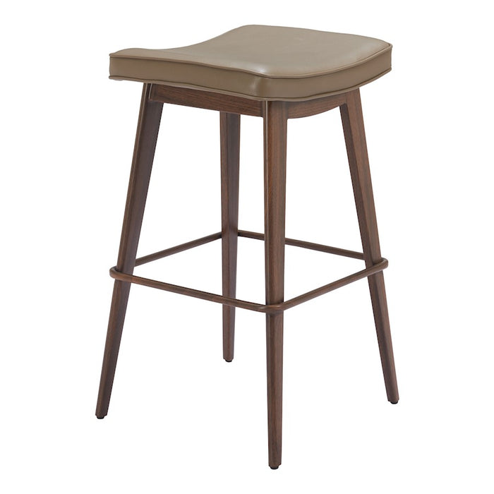 Zuo Modern Divat BarStool Set of 2, Taupe/Walnut