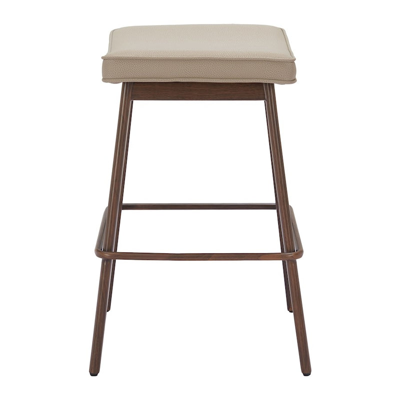 Zuo Modern Divat Counter Stool Set of 2, Beige/Walnut