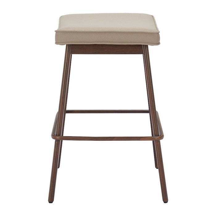 Zuo Modern Divat Counter Stool Set of 2, Beige/Walnut
