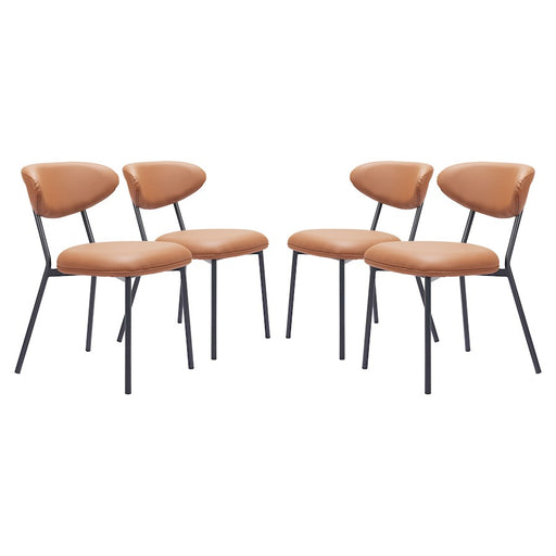Zuo Modern Rorun Dining Chair Set of 4, Brown - 110336