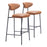 Zuo Modern Rorun BarStool Set of 2, Brown - 110338