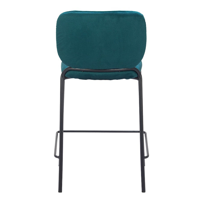 Zuo Modern Plat Counter Stool Set of 2, Green