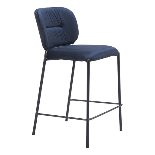 Zuo Modern Plat Counter Stool Set of 2, Blue