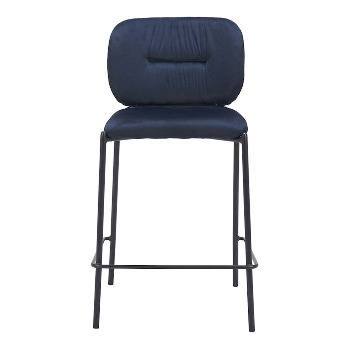 Zuo Modern Plat Counter Stool Set of 2, Blue