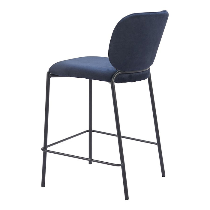 Zuo Modern Plat Counter Stool Set of 2, Blue