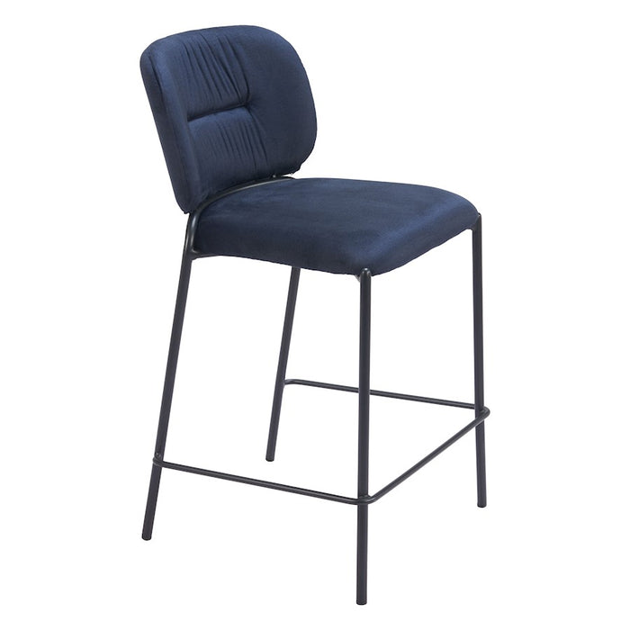 Zuo Modern Plat Counter Stool Set of 2, Blue