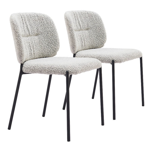 Zuo Modern Plat Dining Chair Set of 2, Gray - 110348