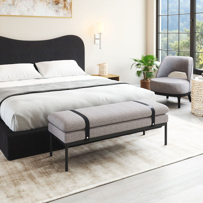 Zuo Modern Padd Bench, Gray