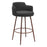 Zuo Modern Kono Swivel BarStool Set of 2, Black/Walnut