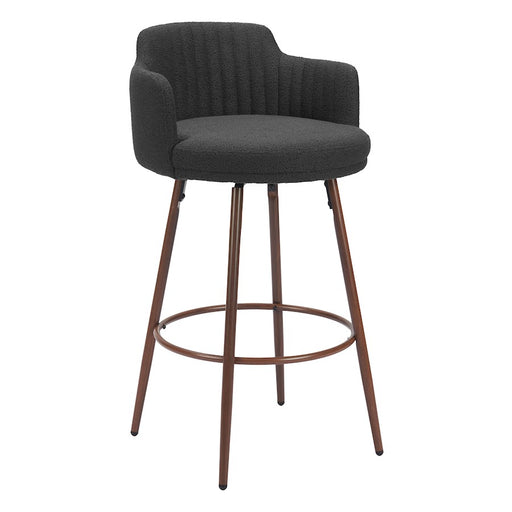 Zuo Modern Kono Swivel BarStool Set of 2, Black/Walnut