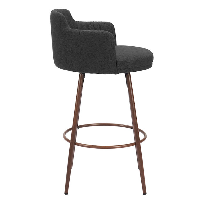 Zuo Modern Kono Swivel BarStool Set of 2, Black/Walnut