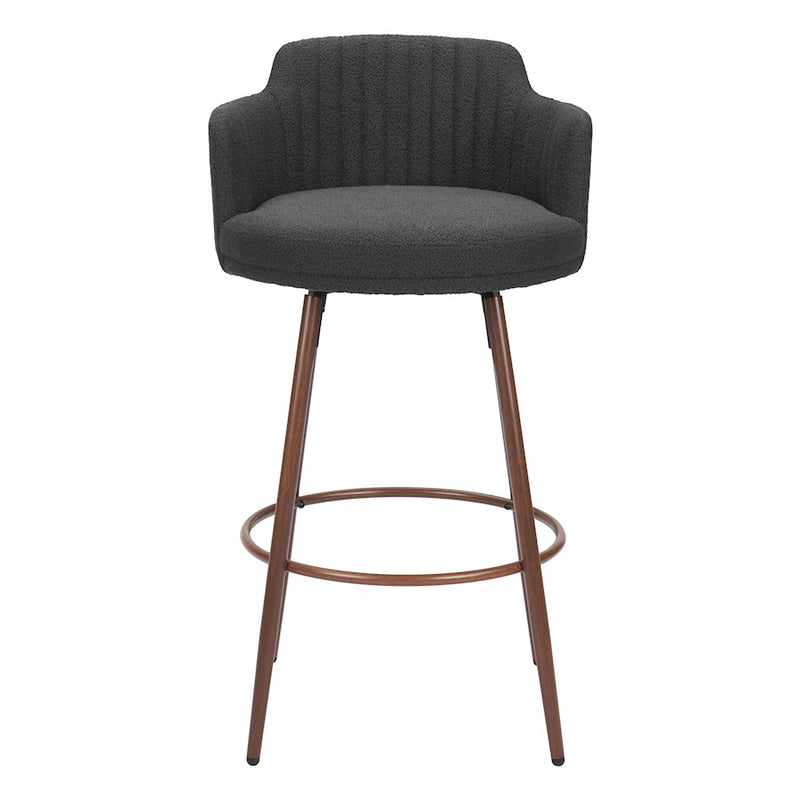 Zuo Modern Kono Swivel BarStool Set of 2, Black/Walnut