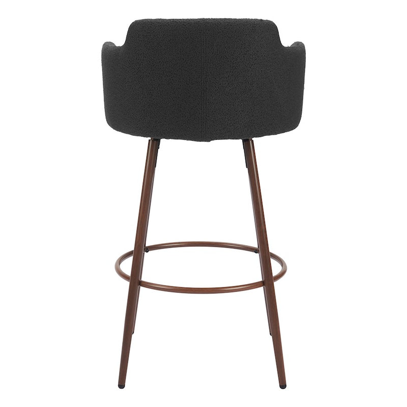 Zuo Modern Kono Swivel BarStool Set of 2, Black/Walnut